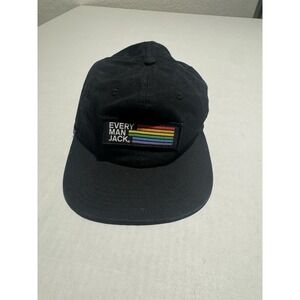 Every Man Jack Gay Pride LGBTQ Black Adjustable Back Hat #812